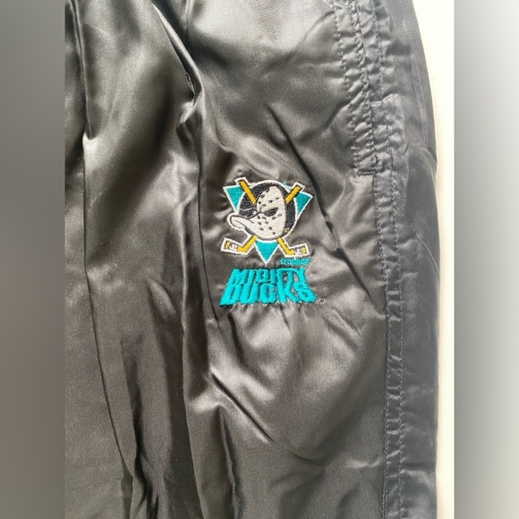 Vintage 90s Disney Mighty Ducks Zip Windbreaker 2 Piece Shiny Track Suit XL RARE - Picture 7 of 14